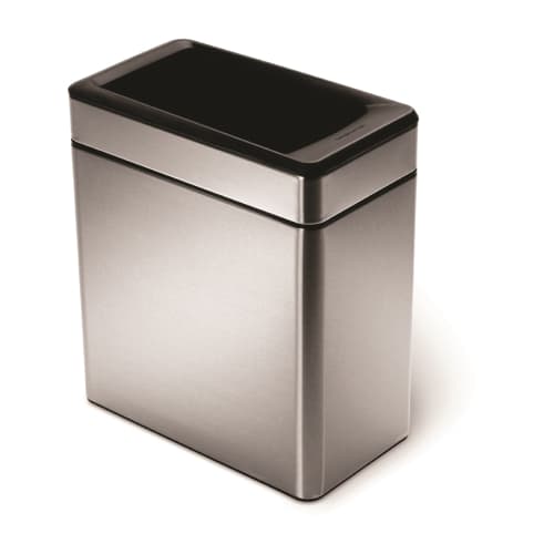Papelera abierta de perfil Simplehuman de 10,4 cuartos, acero inoxidable cepillado